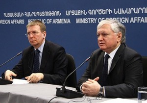 Главы МИД Латвии и Армении