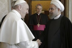 папа римский Франциск и Хасан Роухани